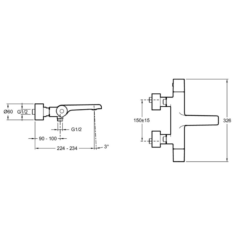 Mitigeur thermostatique bain/douche chromé Avid JACOB DELAFON